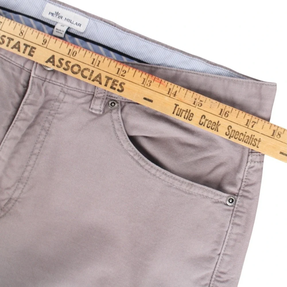 Peter Millar Men's Gray Chino Pants Straight Leg Casual Size 35
